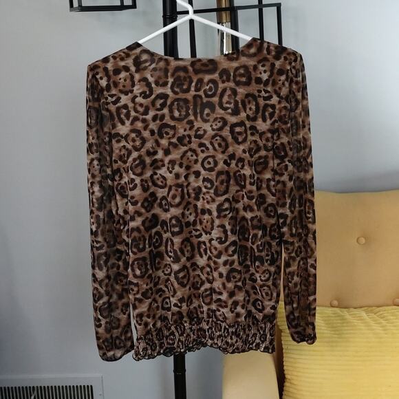 Sheer Leopard Print Top INC - Picture 4 of 4
